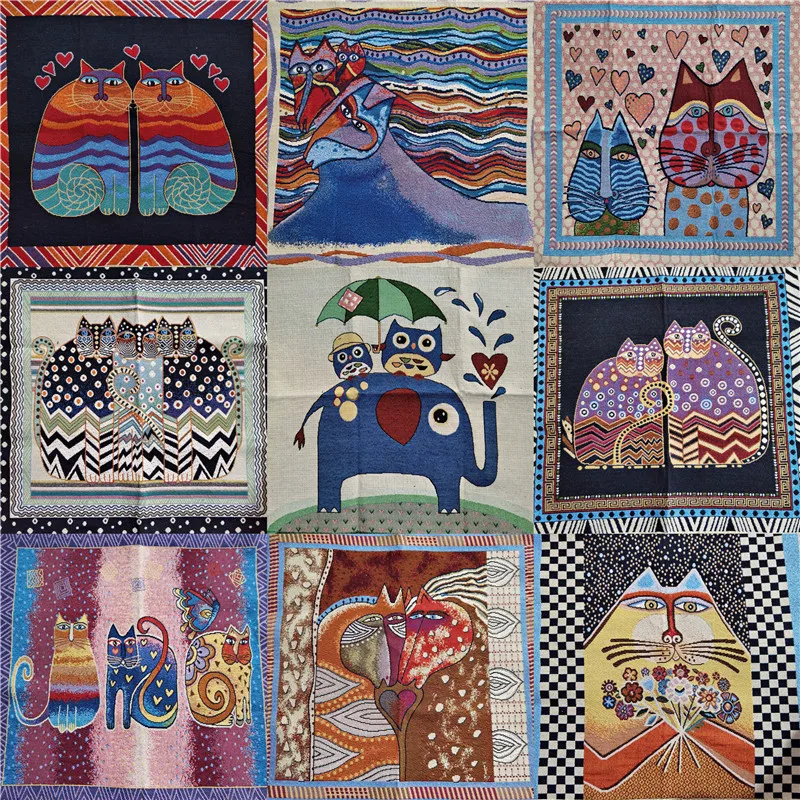 50x50 см абстрактная хлопковая льняная жаккардовая Этническая Ткань для шитья