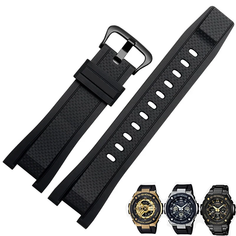 Rubber Watchband for Casio G-SHOCK GST Series GST-B100/S110/210/W300/400G Waterproof Silicone Bracelet Men Straps Accessories