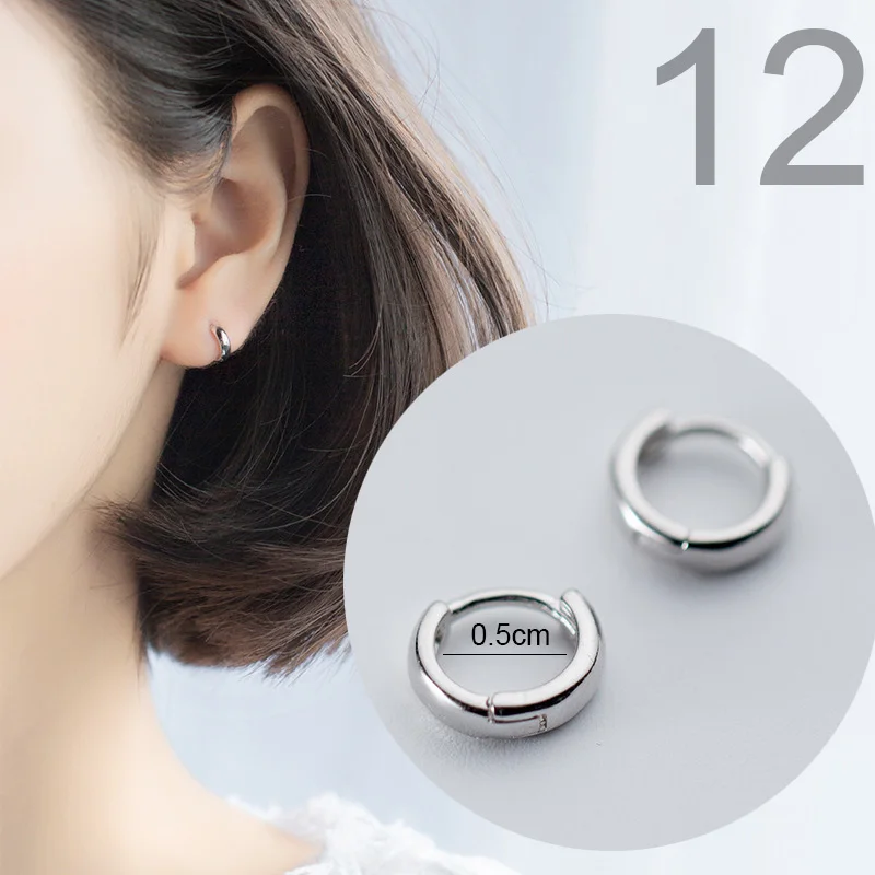 1Pair Small Hoop Trusta,,, 925, твердые, Стерлинговое Серебро, звезда, маленькие серьги-гвоздики для девочек, подарок для подростков, женские модные ювелирные изделия DS900 - Окраска металла: 1Pair Small Hoop