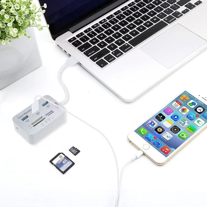 

Multi USB Hub Multiple SD/TF Card Reader Splitter 3 Ports USB 3.0 Hubs for Computer Accessories USB-Hub Expander USb3.0 For PC