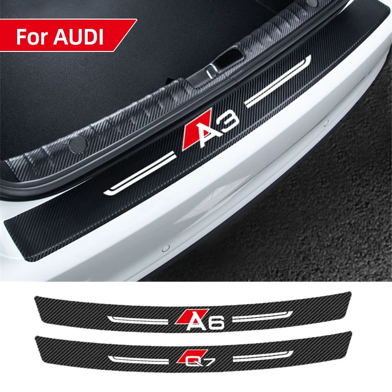 4 шт. 3D Защитная Наклейка на задний бампер автомобиля из углеродного волокна