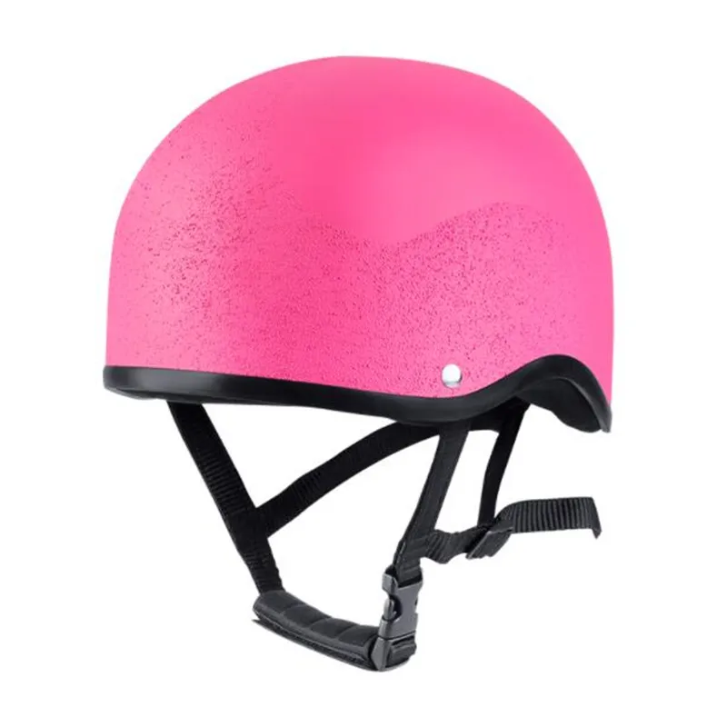 Unadjustable Equestrian Good Quality Helmet with Helmet Bag Grind arenaceous grain pattern Safe Ceritification Pink and Black