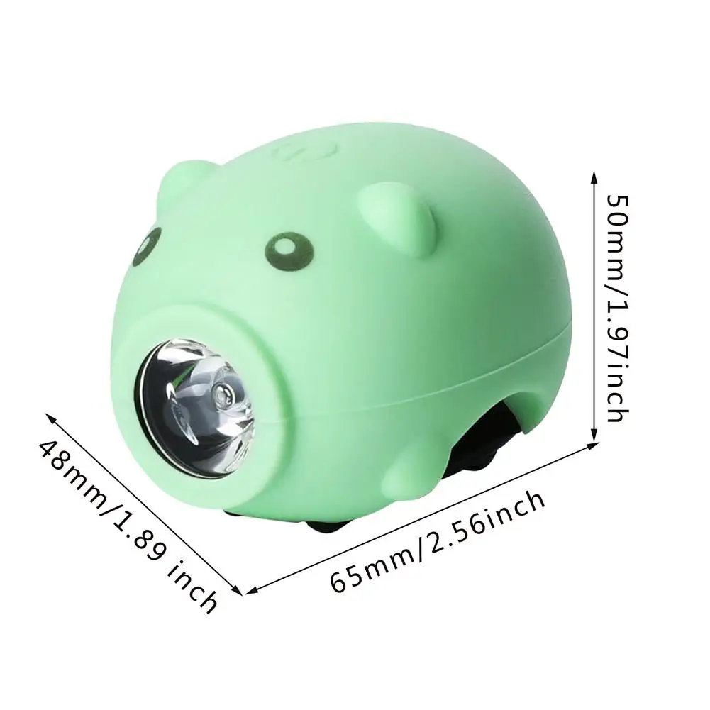 

Bicycle Lights USB Rechargeable Child Bike Lights with 5 Molde Horn MTB Bike Front Rear Light Cute Pig Cycling Safety Headlight