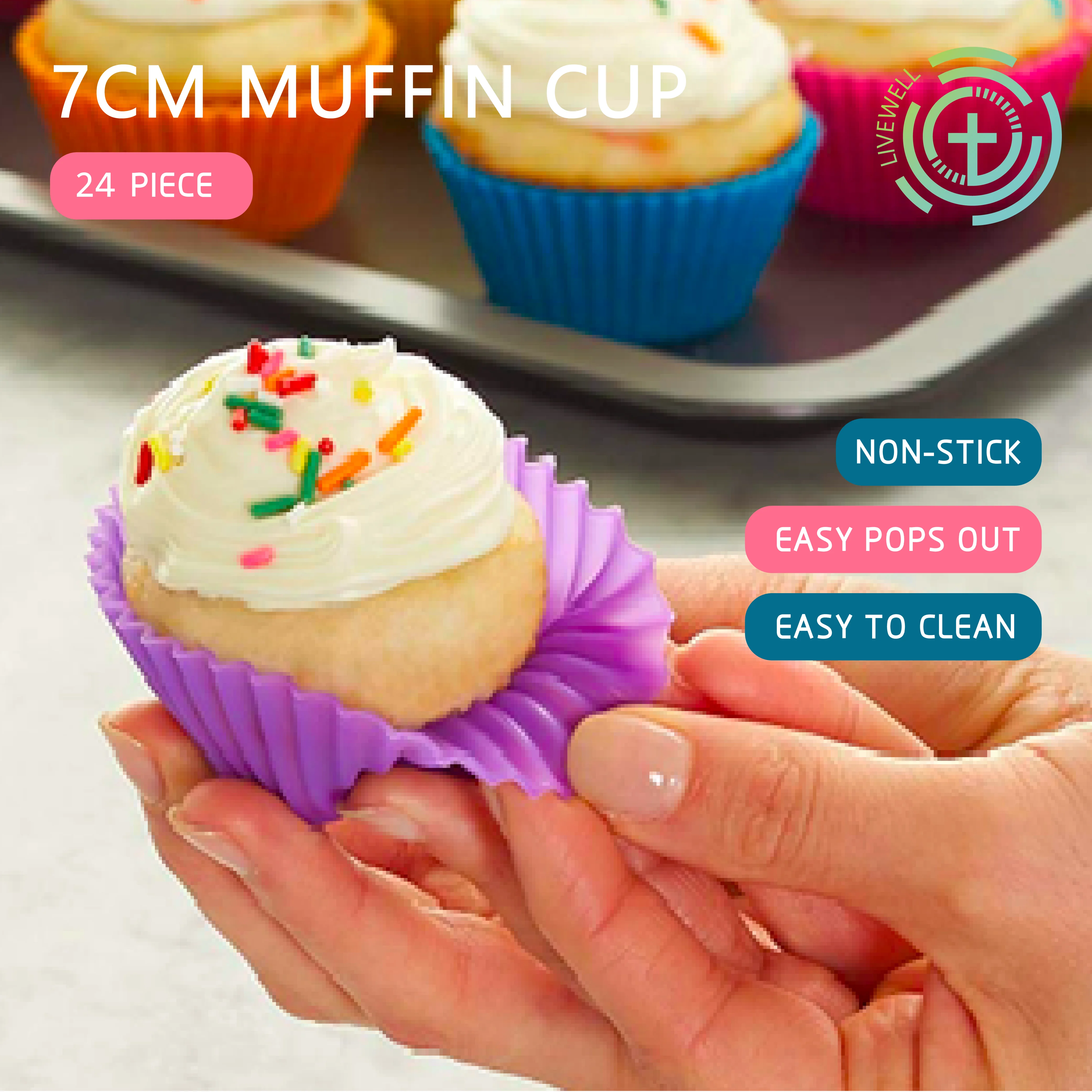 24 упаковки в коробке силиконовые формочки для кексов вкладыши маффинов