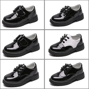 New Kids Leather Shoes for Boys Formal Oxford Shoes Fashion Lace Uo Children Casual Leather Shoes Gi