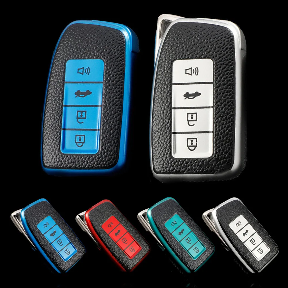 

Key Case For Car Soft TPU Leather Full Sealed Case Cover For Lexus IS GS RX ES NX LS RC Key Fob Blue Red Silver Green