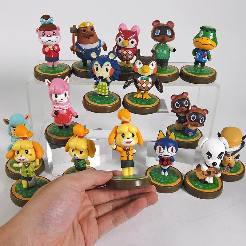 

16pcs/set Animals Isabelle Tom Nook Timmy Tommy Celeste Blathers Mabel PVC Figures Toys Figurals