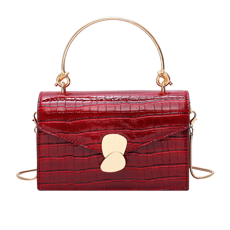 

Stone Pattern PU Leather Crossbody Bags for Women 2019 Mini Shoulder Messenger Bag Metal Handle Ladies Hand Bags