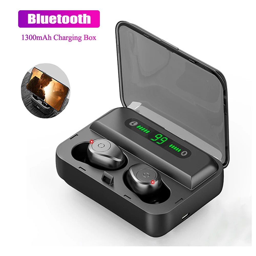 TWS наушники Bluetooth беспроводные Спорт светодиодный дисплей игровая гарнитура шум