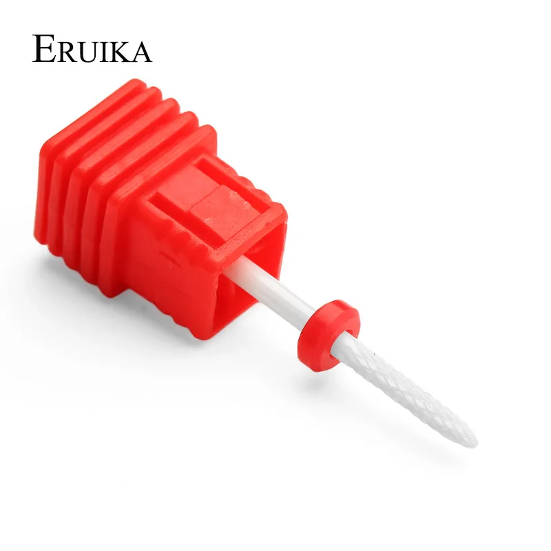 Red F ERUIKA керамическое сверло для ногтей, 3 размера, фреза 3/32 дюйма, аппарат для маникюра, пилочка для ногтей, аксессуары - Цвет: Red F