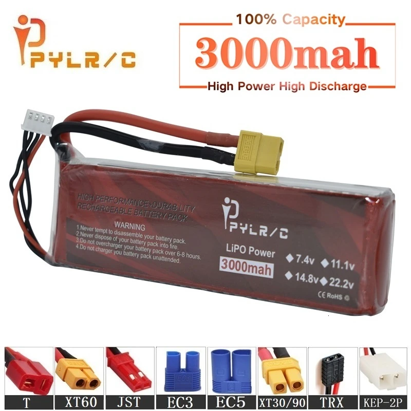 

High Rate 11.1v 3000mAh Lipo Battery For RC Helicopter Parts 3s Lithium battery 11.1v 45C RC Cars Airplanes Drone Battery T/XT60