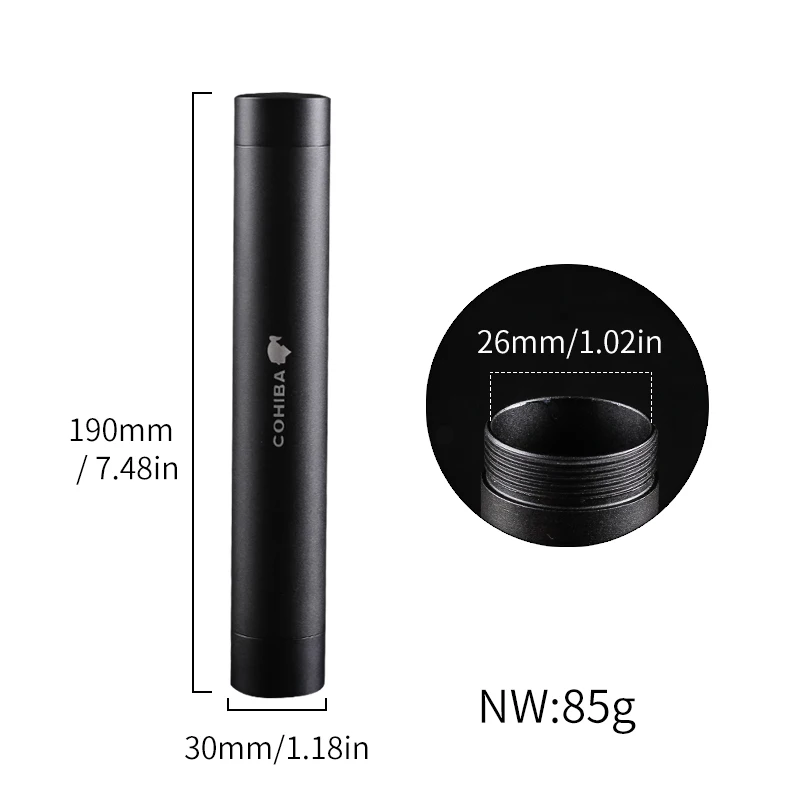 Cohiba Алюминий один черный труба металлическая для сигары увлажняющий планшетов