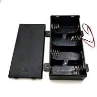 500pcslot spring clip 4 x 1 5v d size battery holder storage box case 4 slots 6v batteries shell cover with wire leads