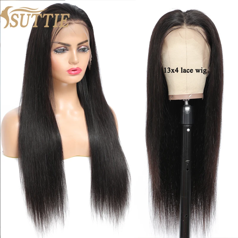 

Suttie HAIR Straight Lace Front Human Hair Wigs Long Malaysian Remy For Black Women 13X4 Lace Frontal Wig 150% 180% Density