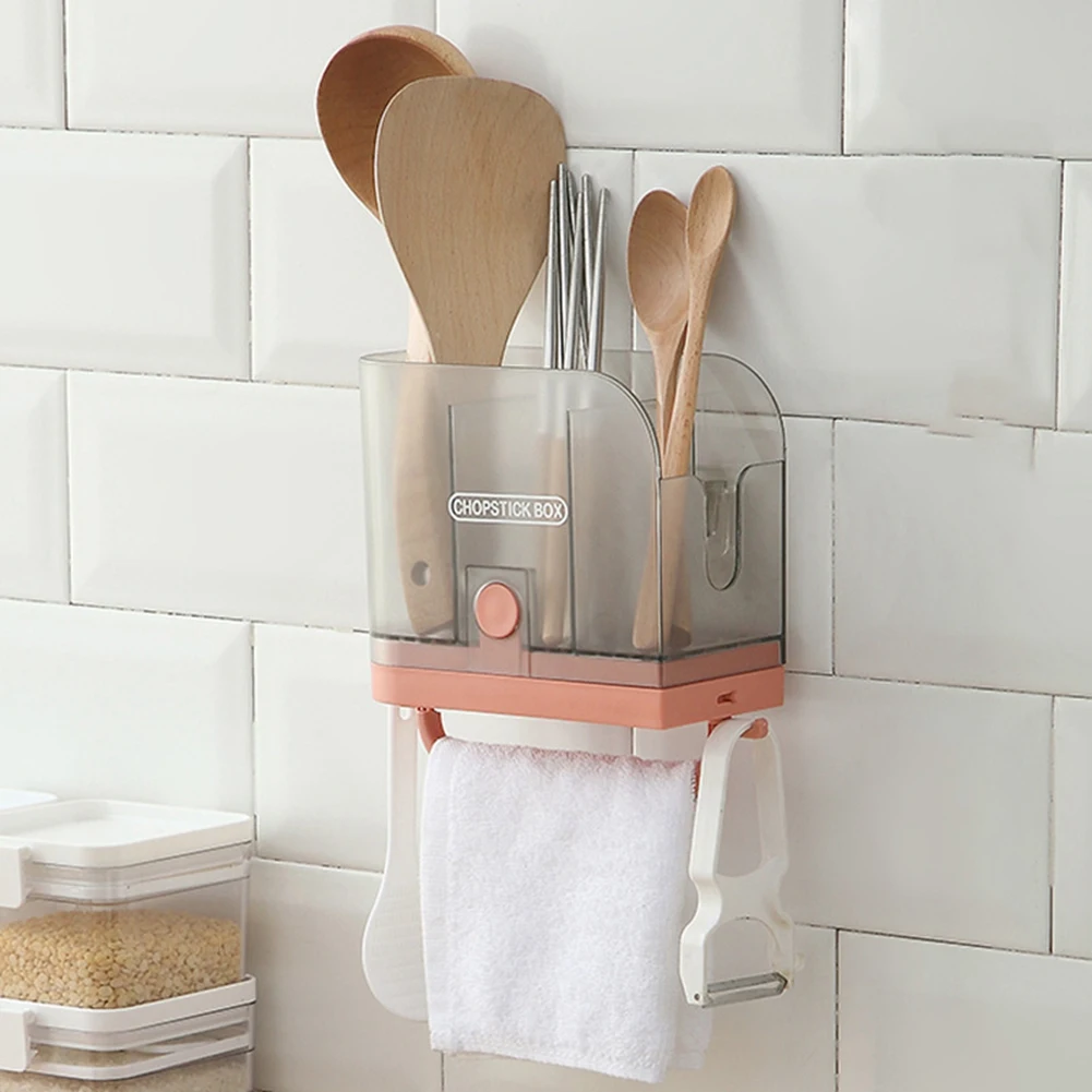 

АБС-пластик прозрачный настенный многофункциональный держатель для палочек Кухня Полки Бесплатная перфорированные палочки для еды клетка...