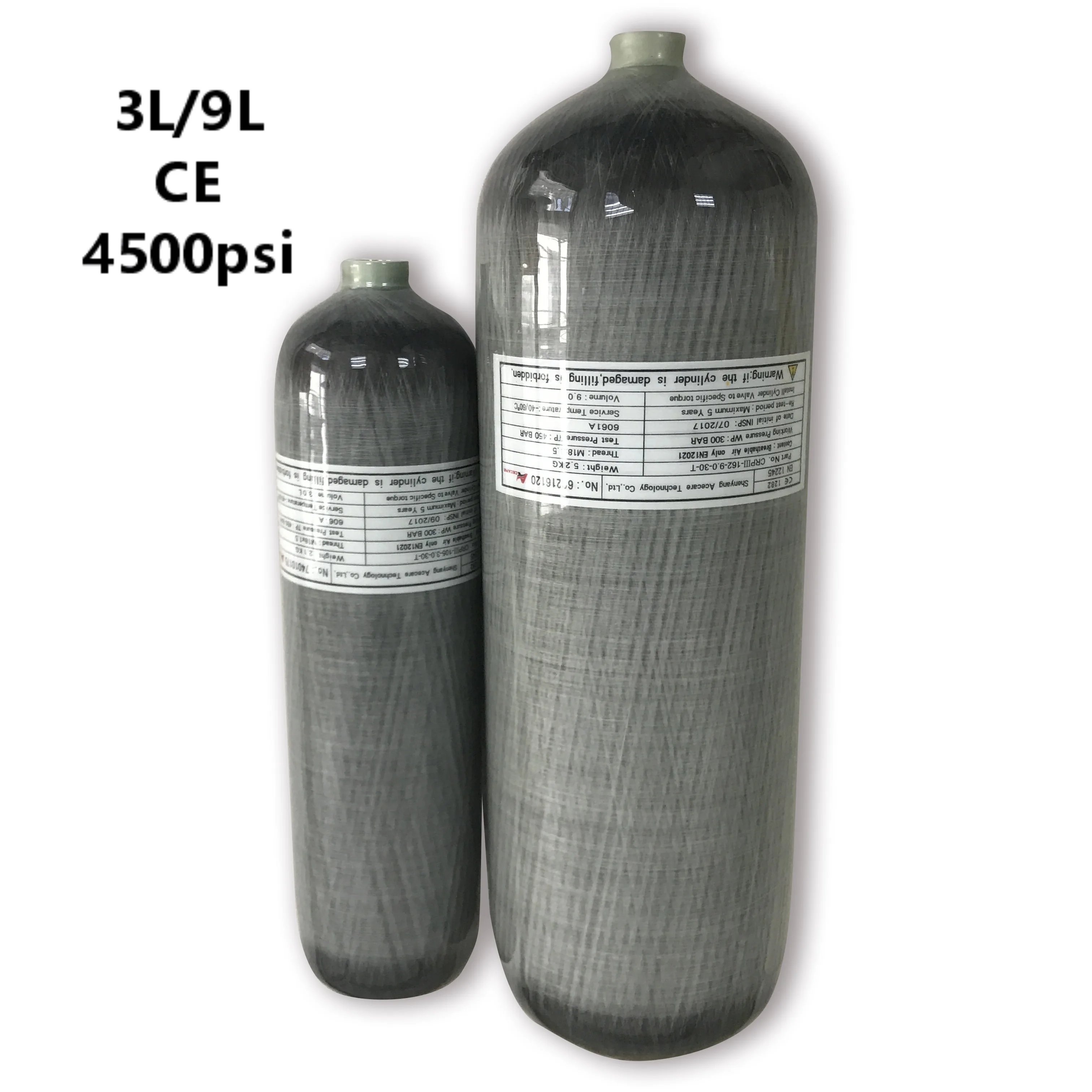 Acecare Pcp Air Rifle Cylinder Carbon Fiber 3L/9L 4500Psi Tank Compressed Air Guns To Hunt Air Rifle Speargun Spearfishing Pcp