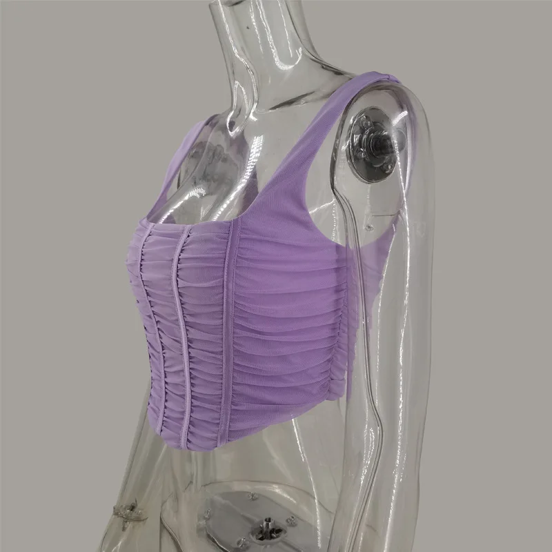 MSXU 2020 Summer New Hot-selling Women Fashion Sling Top Sexy Personality Versatile Short Women Sling Top