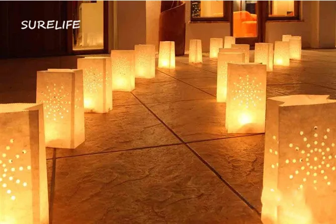 20 Вт 30 50/100 шт. свадебные сердце Чай светильник держатель Luminaria Бумага Фонари пакет
