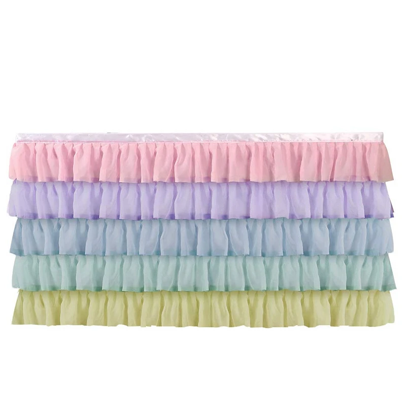 5 Layer Tulle Table Skirt Tutu Table Skirts Baby Shower Birthday Party Table Skirts for Banquet Wedding Hotel Party Decoration