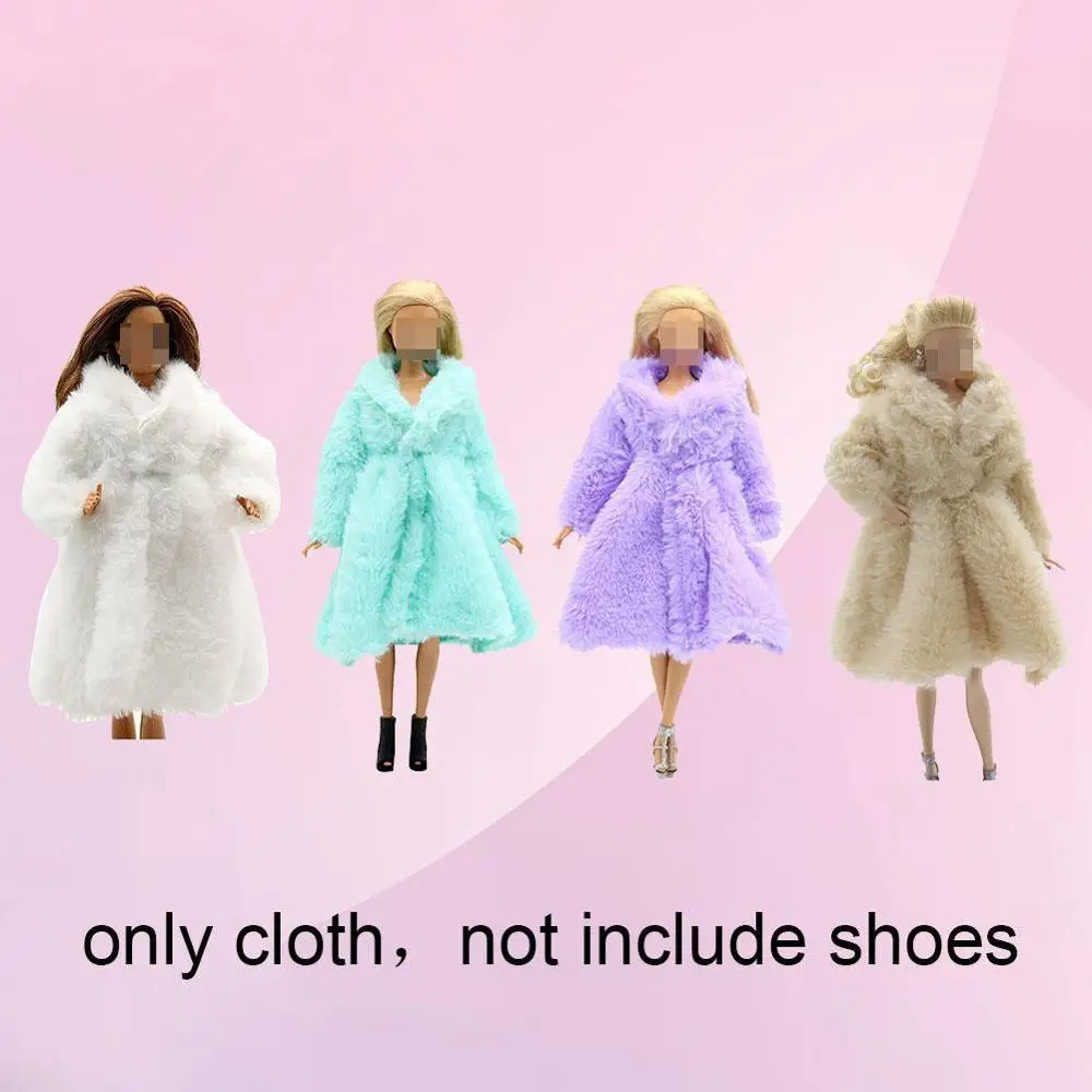 

1PC Colorful Fur Coat Mini Clothes For Winter Warm Wear Dolls Fur Doll Clothing Kids Toy Doll Accessories