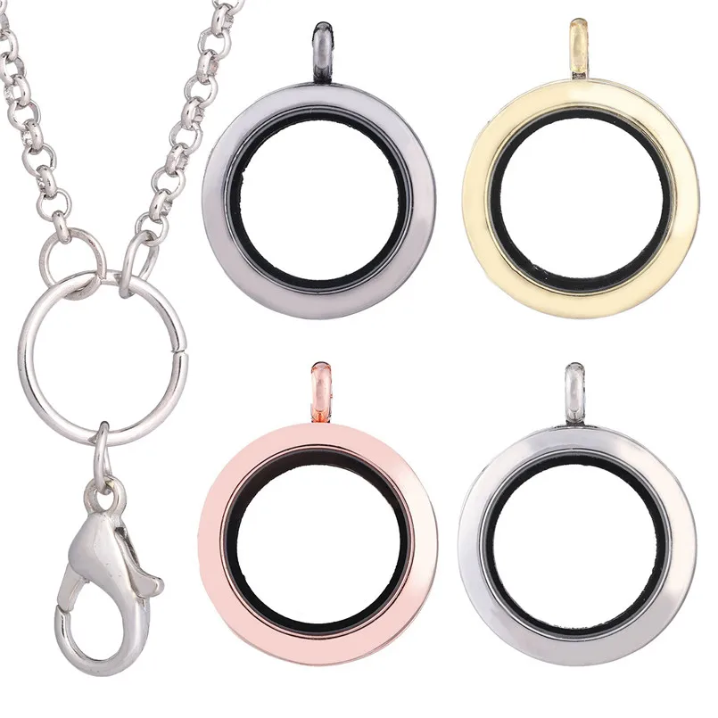 25 мм круглая цепочка с медальоном эффектом памяти женские вечерние ожерелья