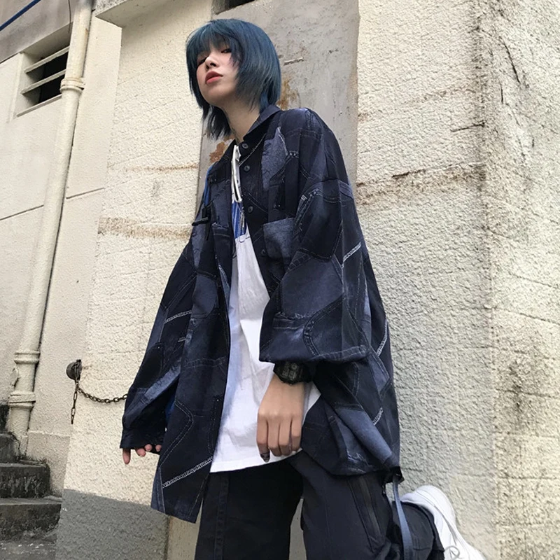 Женское пальто средней длины Новинка весна осень 2021 свободная рубашка в