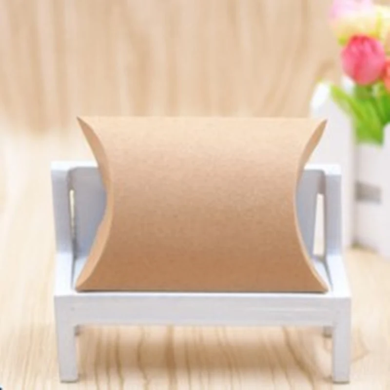 Kraft paper Крафт-бумаги крафт Коробки Home 10 шт./лот подарок на день рождения поставки Бумага Подушка вечерние пирог продвижение теги сумки Форма дружественных эко милые конфеты - Цвет: Kraft paper