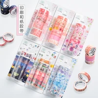 6pcsset small fresh cherry blossom petal sticker and paper decoration diary decoration hand account tape sealing sticker