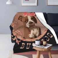 old english bulldog blanket rosette pet couch super soft blanket fashion furry fleece bedspread