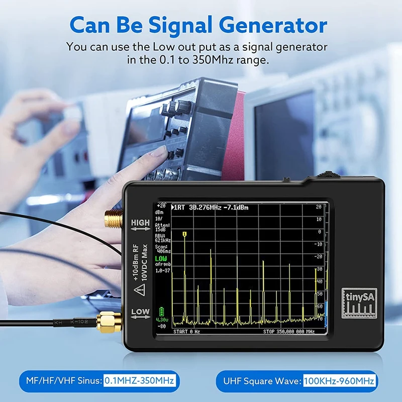 NEW-Portable TinySA Spectrum Analyzer Upgraded V0.3.1 Handheld Tiny Frequency 100KHz to 960MHz MF/HF | Инструменты