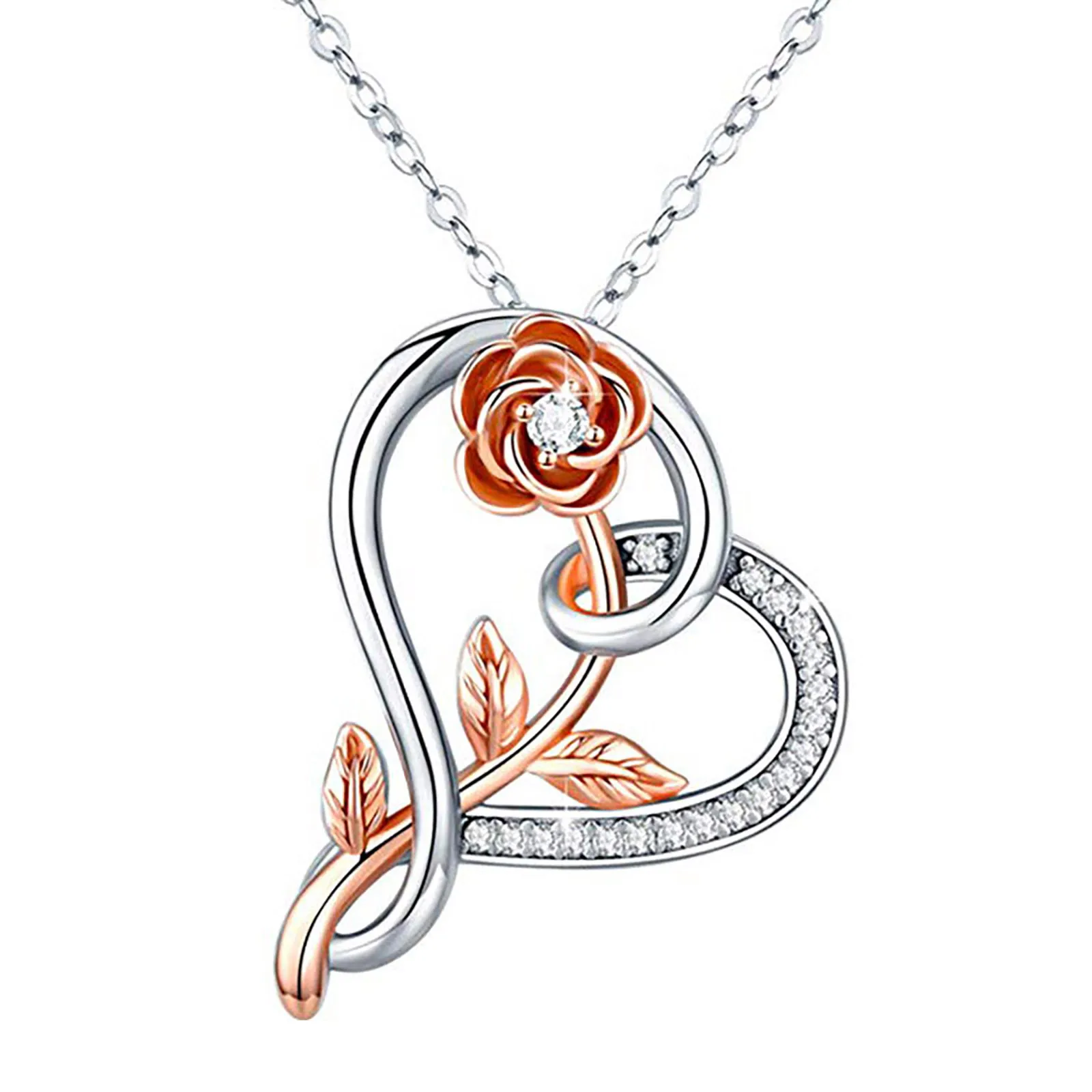 

Copper Necklace Fashion Love Pendant Rose Fashion Jewelry Gift Necklace Necklaces & Pendants