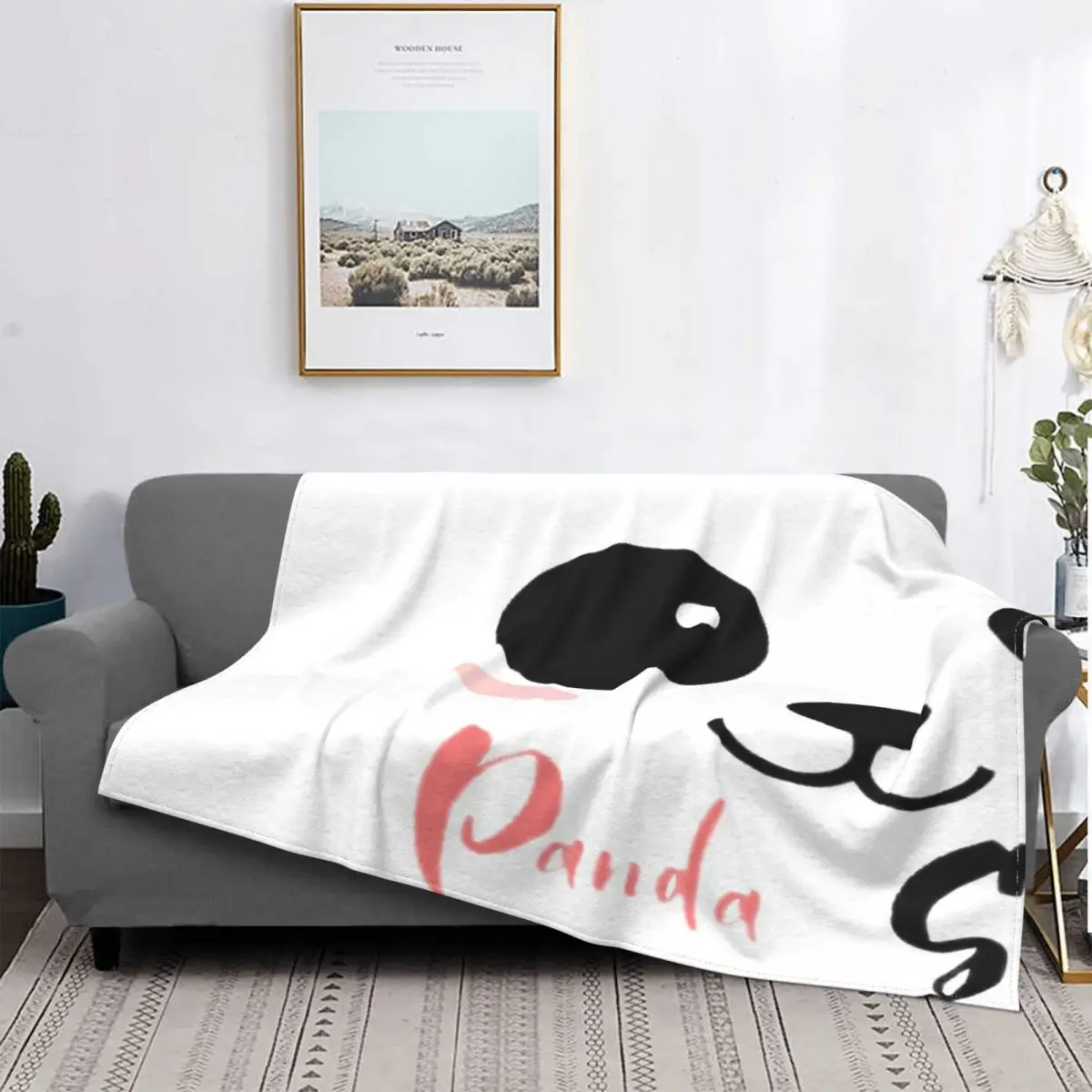 

Manta con capucha de Panda para niños, colcha a cuadros para cama, sofá y sofá, 10 unidades