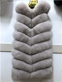 2021new real natural fur fox vest ladies long section eight eight paragraphs slim slim fashion vest