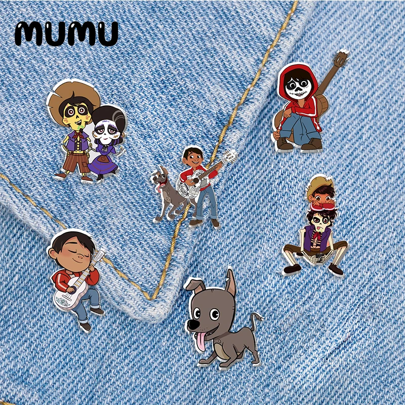 Новинка 2021 заколка для лацканов Coco Акриловые Броши Мигель Данте Хэллоуина ручная