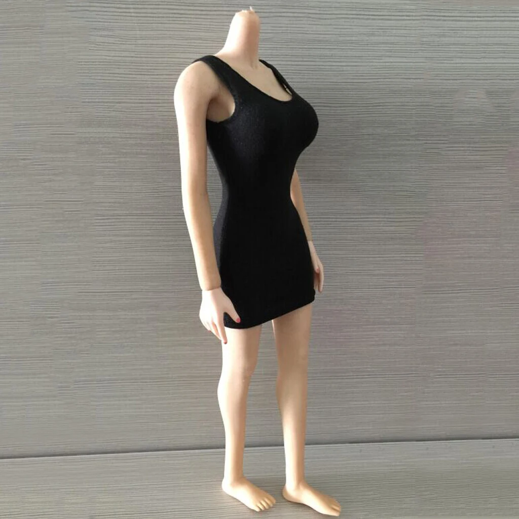 

1/6 Package Buttocks Dress Vest Long Skirt for Female Action Figure