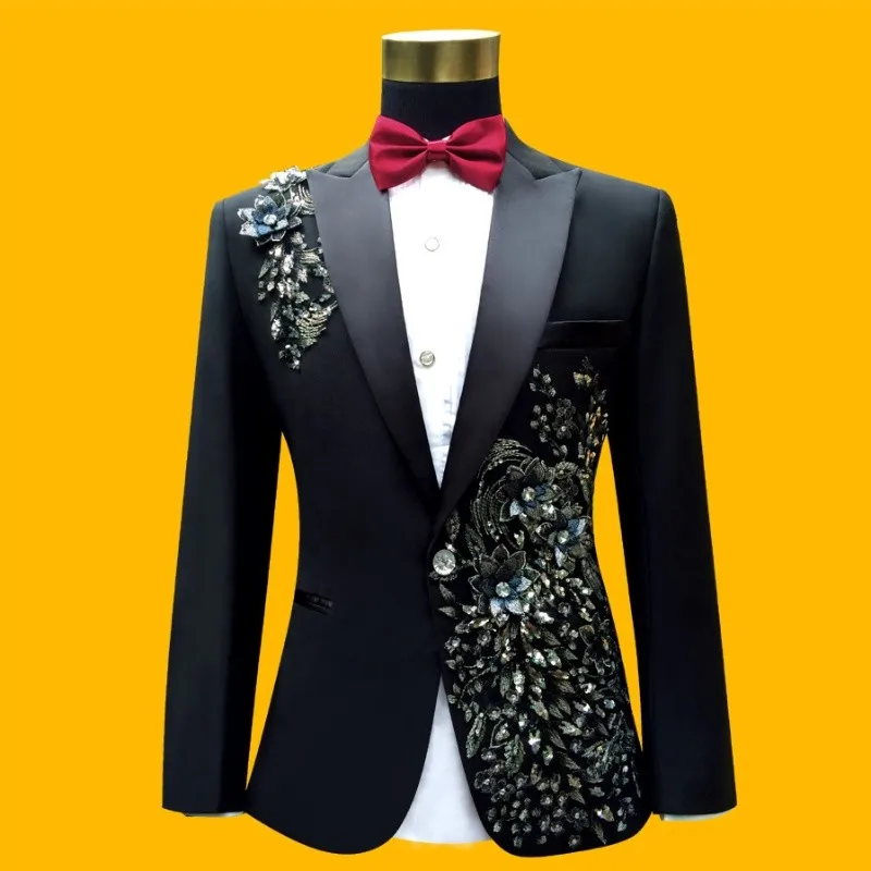 Горячая 2021 Новинка весны для мужчин размера плюс черный костюм жениха свадебное