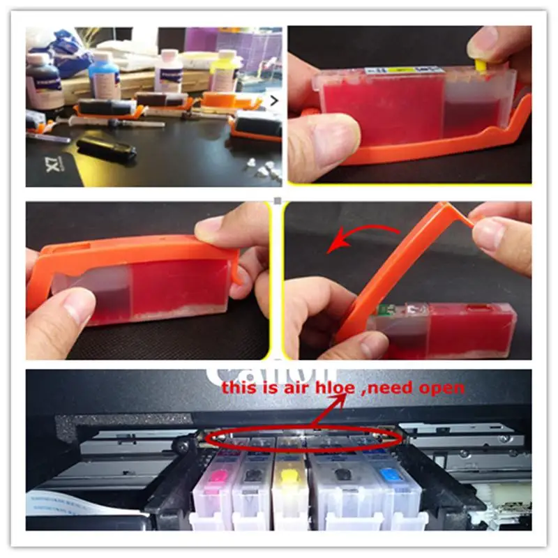 6 ink refill ink kit for pgi 480 cli 481 ink cartridge for canon ts8140 ts8240 ts8340 ts9140 printer pgi 480 permanent chip free global shipping