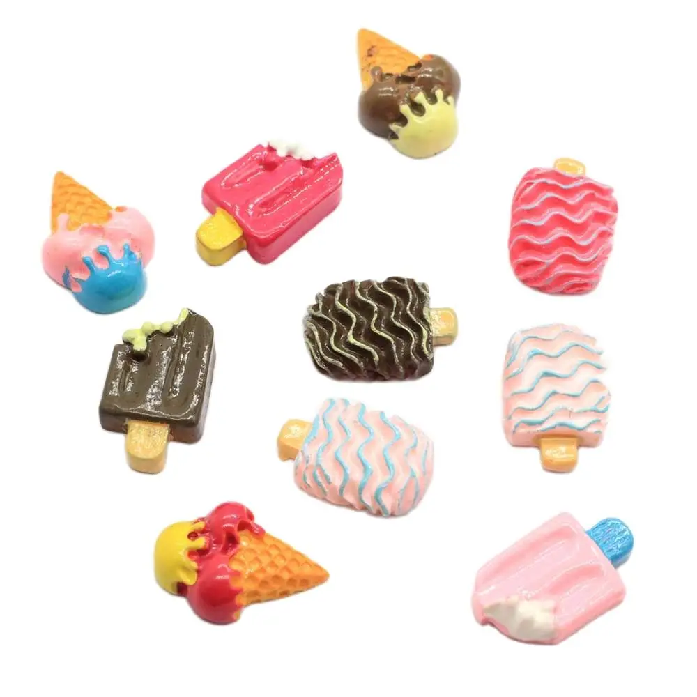 

100/50pcs Custom Flatback Resin Popsicle Cabochon Mini Ice Cream Miniature for Nail Art Phone Case Decorations