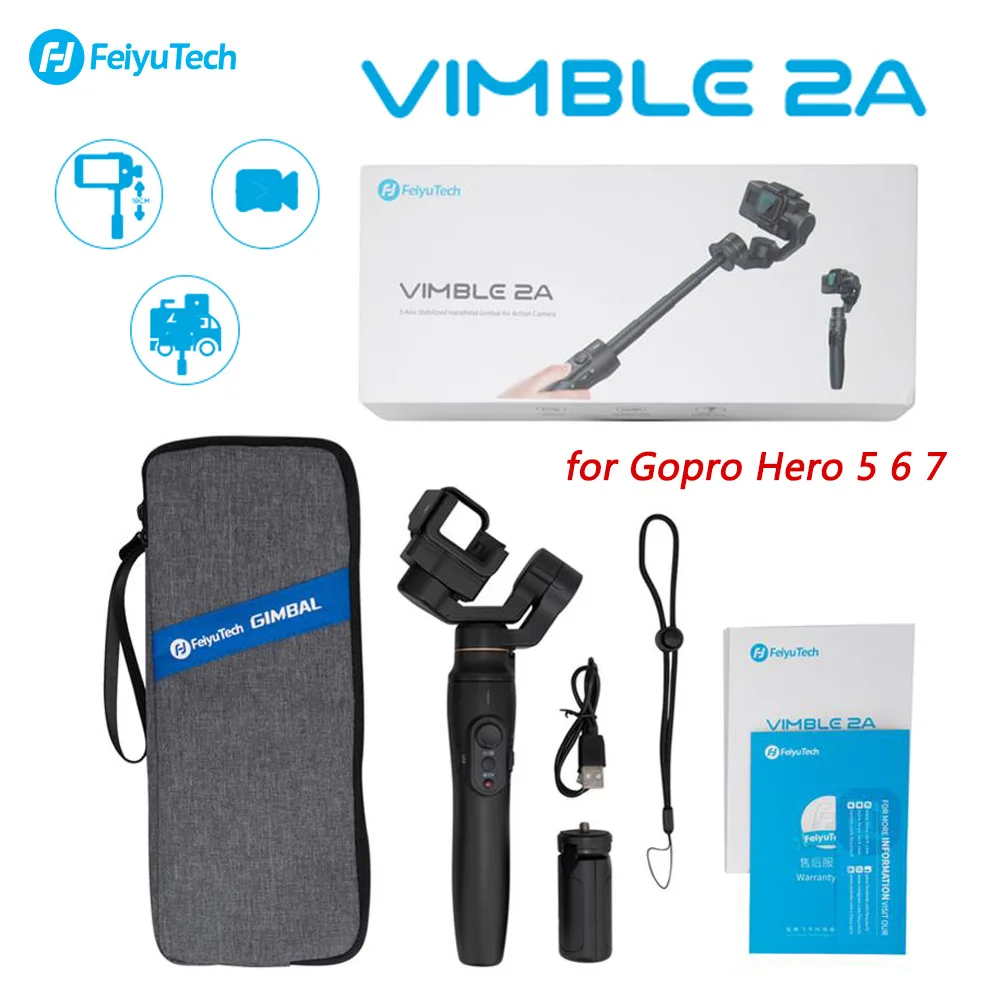 Стабилизатор для экшн камеры FeiyuTech Vimble 2A Gopro Hero 5 6 7 18 см|Риги и упоры| |