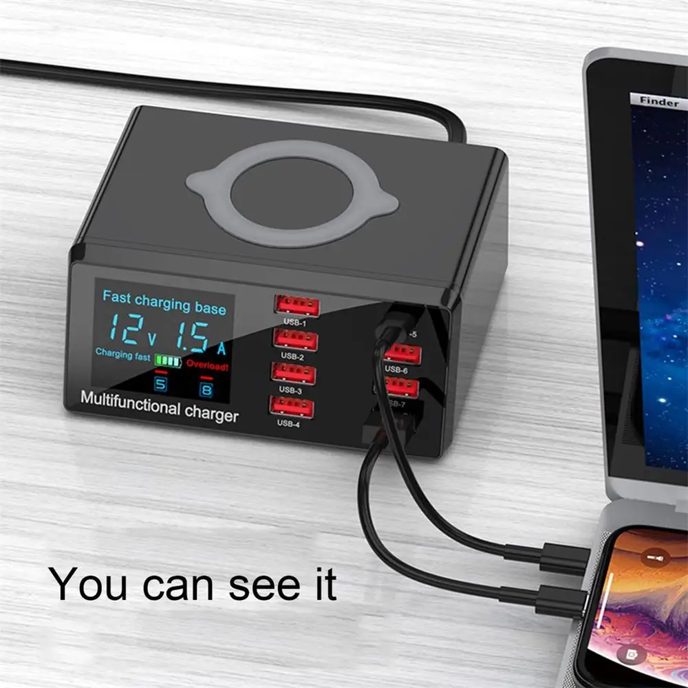 Беспроводная зарядная док-станция с 8 USB-портами 100 Вт 18 |