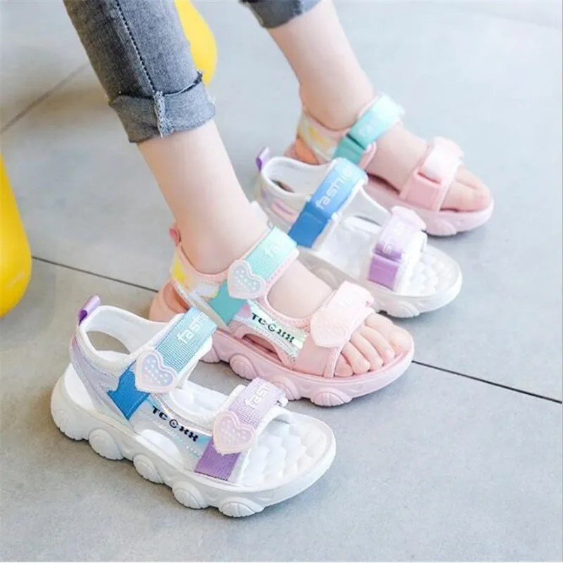 

Children's shoes girl's sandals new summer children's light casual sports sandals soft sole non slip little girl's beach shoes