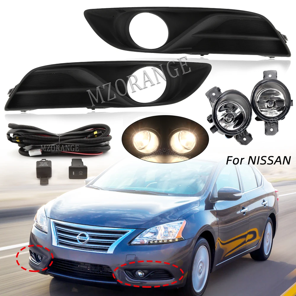 

Противотуманные фары для Nissan Sentra bluebird Sylphy 2013-2015, противотумансветильник фары, противотуманные фары, крышки рамы, капоты светодиодсветильни...