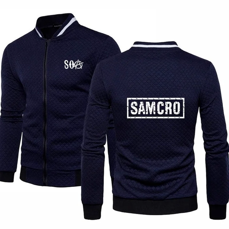 

Spring Autumn for SOA Sons of anarchy the child Fashion Zipper Mens Jacket High Quality Cotton Men's baseball jacket Sweatshir Q
