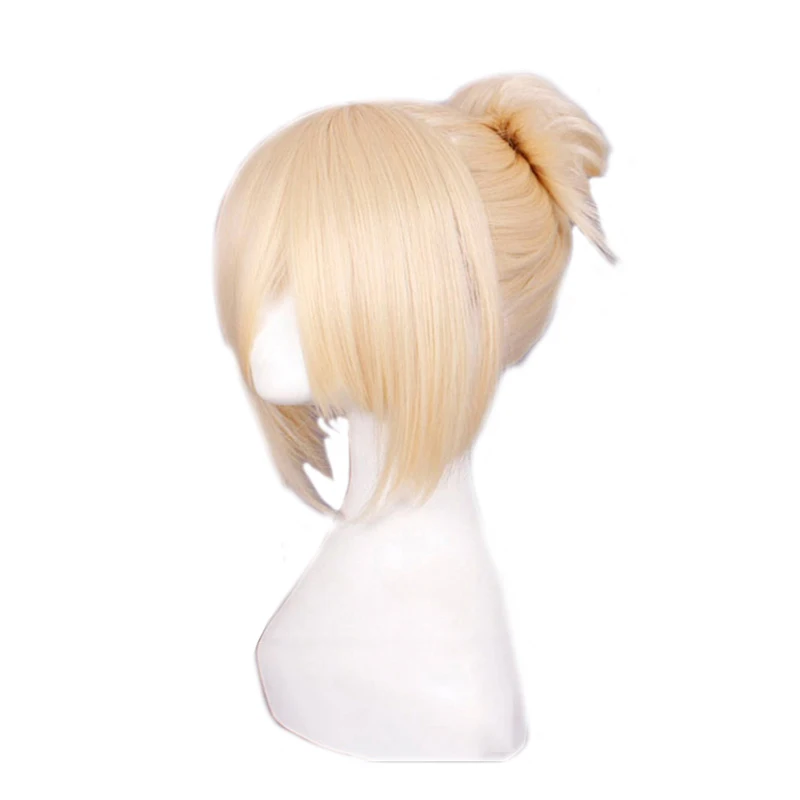 

Pelucas de Cosplay de Anime Attack on Titan para mujeres y niñas, cabello sintético Rubio, Cosplay de fiesta de Halloween, gorra