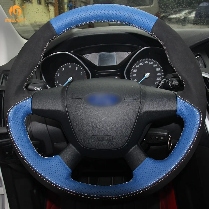 MEWANT синяя натуральная кожа черная замша аксессуары для Ford Focus 3 2012 2014 KUGA Escape 2013