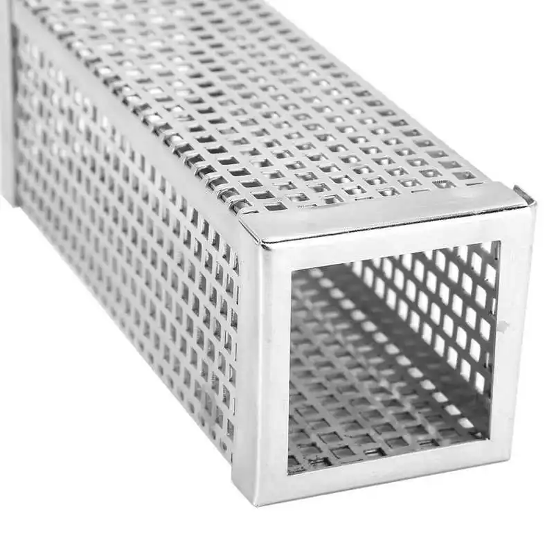 

6in BBQ Smoker Tube Stainless Steel Square BBQ Grill Smoker Tube Tools Outdoor Barbecue Accessory Kitchen Tool Barbecue Tool