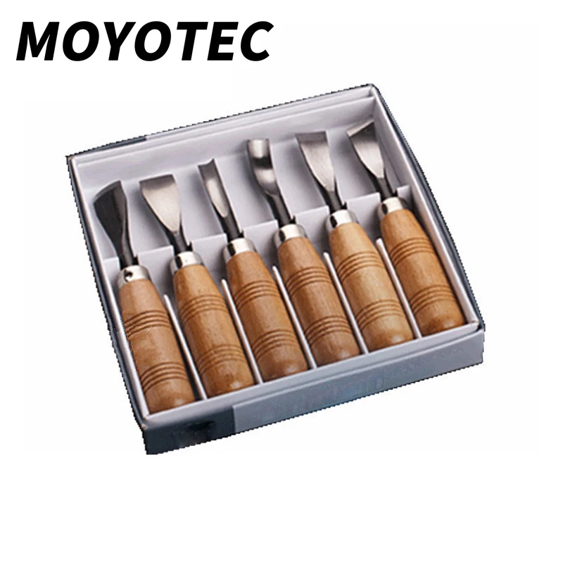 MOYOTEC  6pcs/set Wood Carving Knife Cutter Set DIY Hand Tools  Woodpecker Carving Knife Woodworking Tools