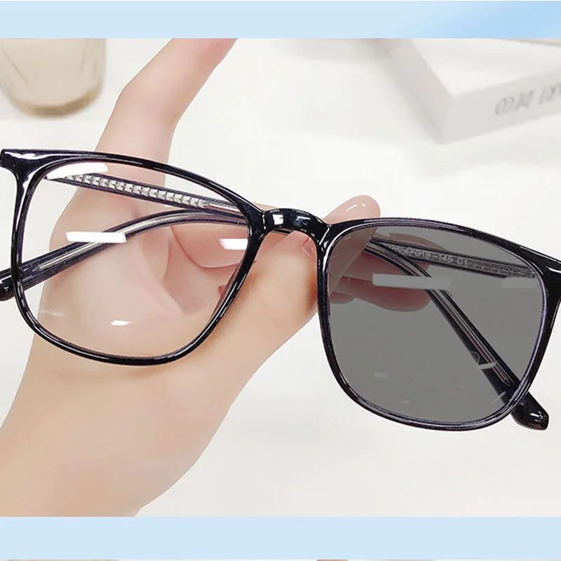 

Photochromic Myopia Glasses Square TR90 Transparent Spectacle Frame Diopter -0.5 To -6.0 Nearsighted Glasses Shades For women