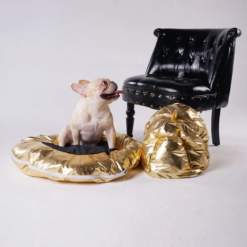 Красивая космическая кровать для кошек и собак взрывобезопасная Золотая