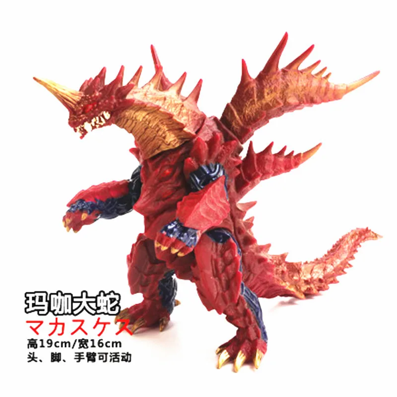 Большой мягкий резиновый Ultraman Monster Gomora модель Фигурка Zetton Grugeo King Arc Belial Gaia Gubira ZeroChildren's Toys - Цвет: 19cm Maga Orochi